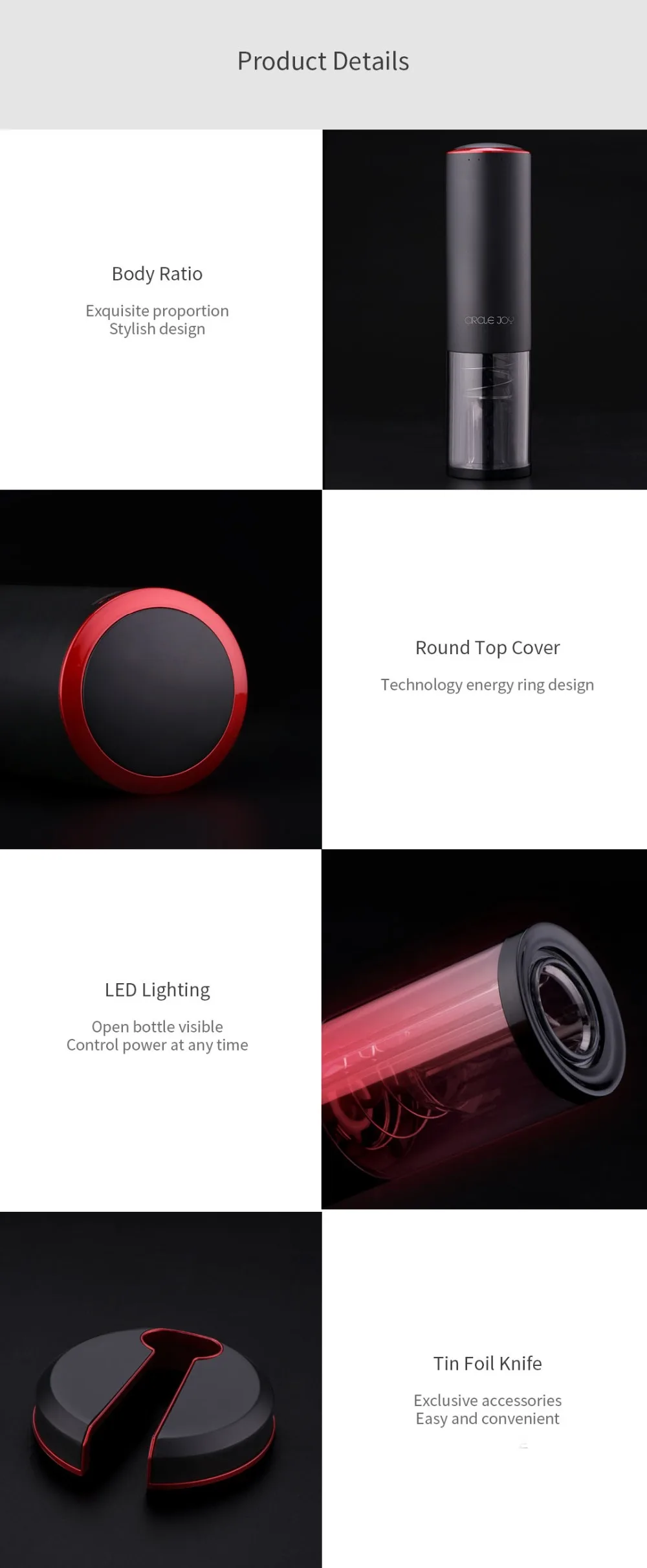 XIAOMI Mijia Circle Joy cj-ekpq02 usb зарядка Автоматическая электрическая открывалка для бутылок открывалка для вина инструмент для открывания кухни
