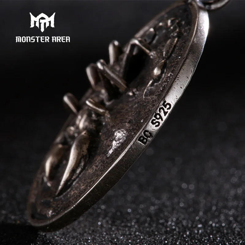 MONSTER AREA Vintage 925 Sterling Silver Scorpion Pendant For Men Retro Black Heavy Metal Jewelry | Украшения и аксессуары