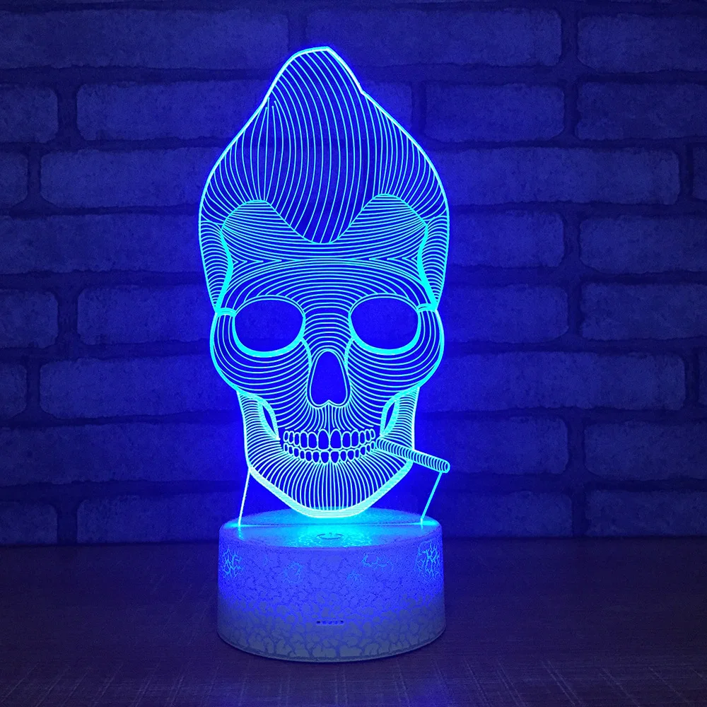 Crake White Base Monkey Skeleton Skull 7 Colors Burst Led Night Lamp for Kids Touch USB Table Baby Sleeping Nightlight Drop Ship | Освещение