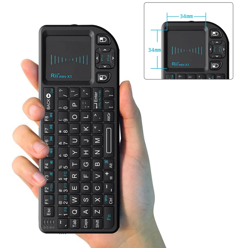 50 шт. [Подлинный] Rii Mini X1 беспроводная клавиатура 2 4G Air Mouse Touchpad игровая для