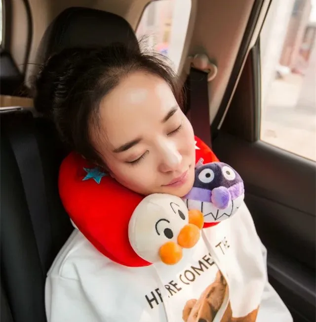 Candice guo плюшевая игрушка мультфильм anpanman автомобильное сиденье мягкая шея U style
