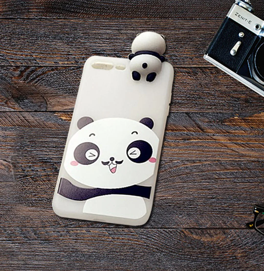For iPhone 6 6S 7 8 plus Kawaii 3D Cartoon Panda tranparent soft tpu phone Case new hot Rubber case |