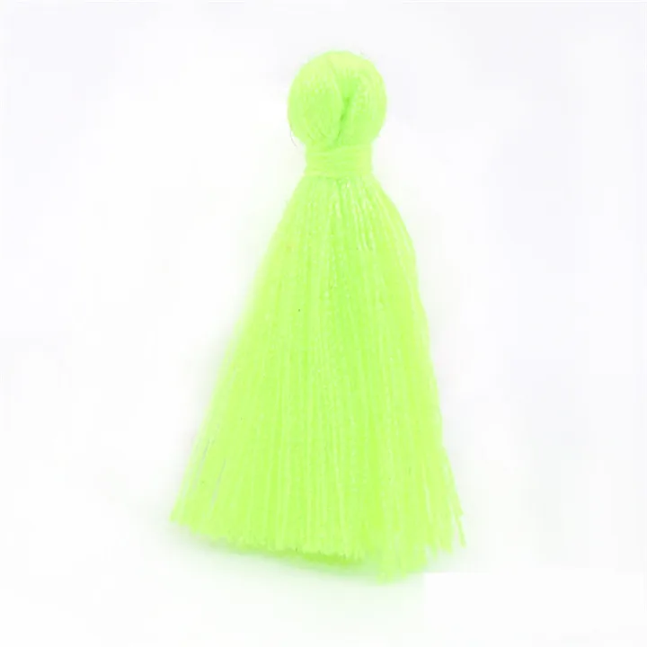 Fluorescent green 100 шт мини-кисточка бахрома кулон материалы для поделок DIY маленькие кисточки отделка одежды шторы декоративные серьги ювелирные изделия компоненты - Цвет: Fluorescent green