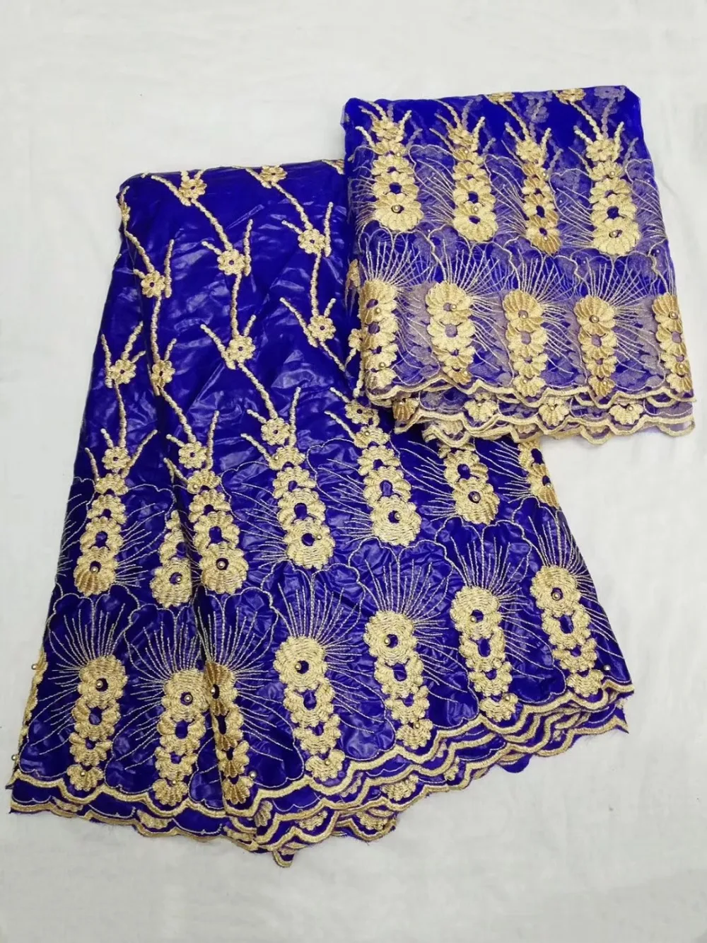 African women headtie gele scarf with beads cotton african brocade bazin riche 2017 high quality 5+2yard/lot | Дом и сад