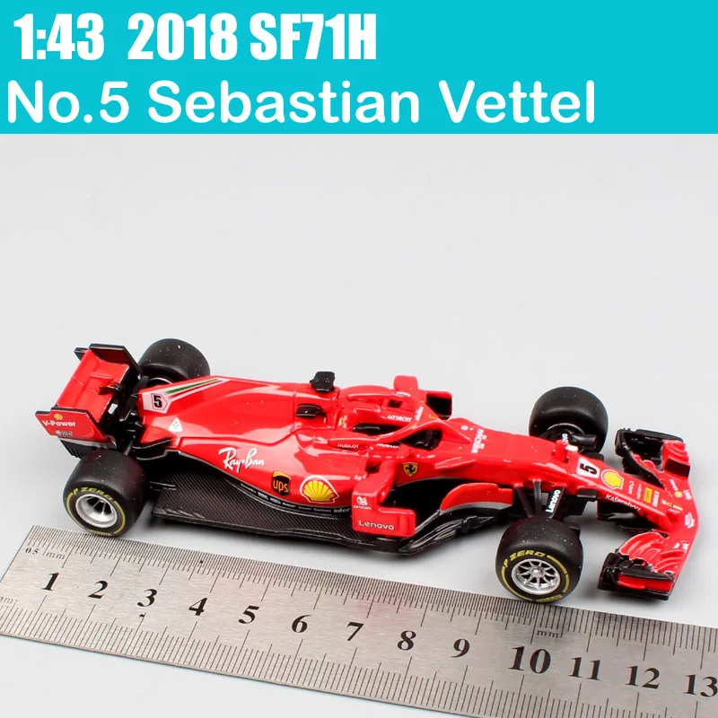 2018 SF71H No.5 Seba Детские 1:43 весы BBurago Racer RB14 SF71H SF70H Kimi Raikkonen Себастиан Vettel литье под давлением № 3 модели автомобилей, игрушки - Цвет: 2018 SF71H No.5 Seba
