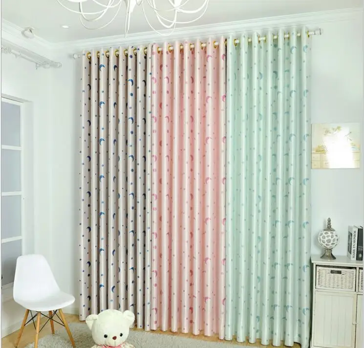 (Одна панель) Современные худи/люверсы детские шторы Звездные оконные занавески