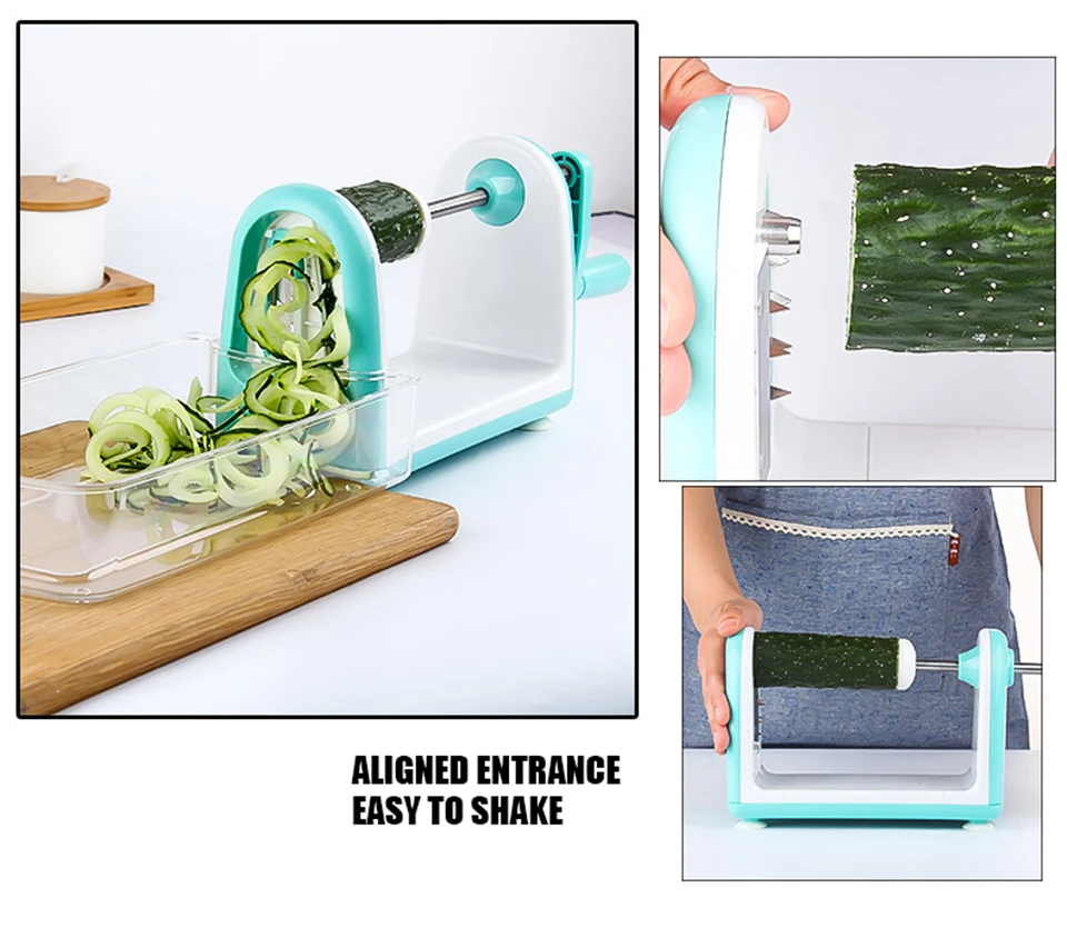 ACEBON 4 шт. Лезвия Многофункциональный Овощной Spiralizer Руководство спираль нержавеющая сталь лезвие измельчитель для фруктов Salsa картофеля