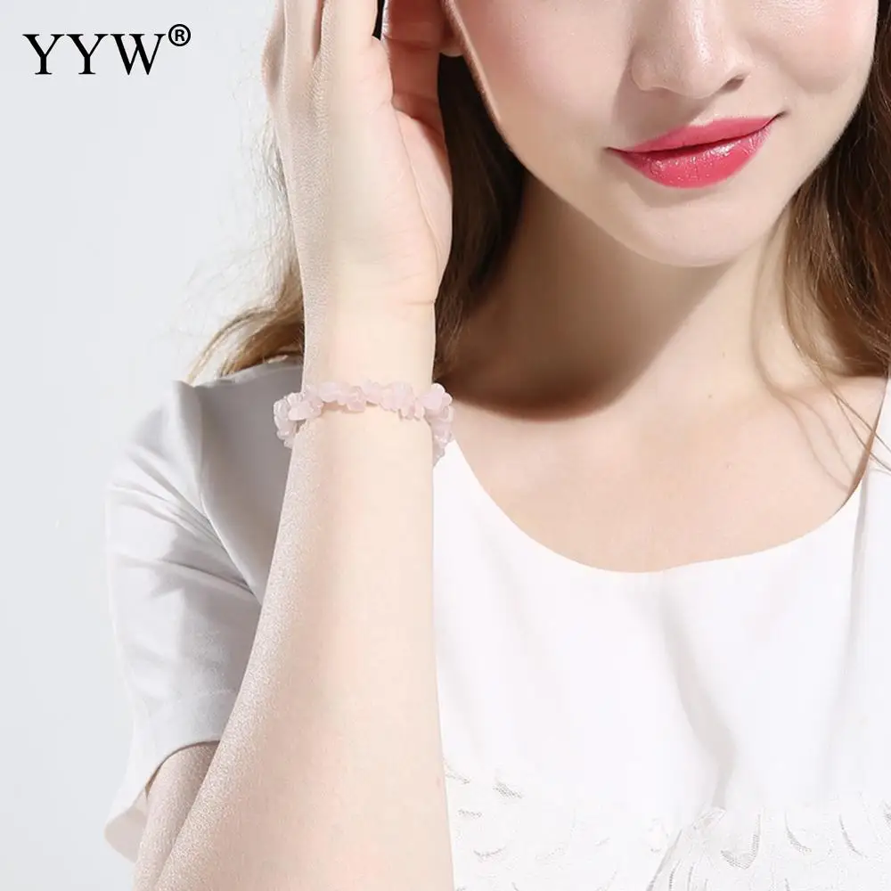 Женский браслет из натурального кварцевого камня свободные браслеты розового