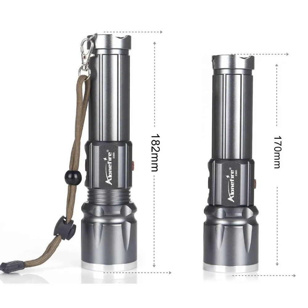 Фонарик AloneFire X900 CREE XM L2 T6 алюминиевый уличный светодиодный фонарик с зумом