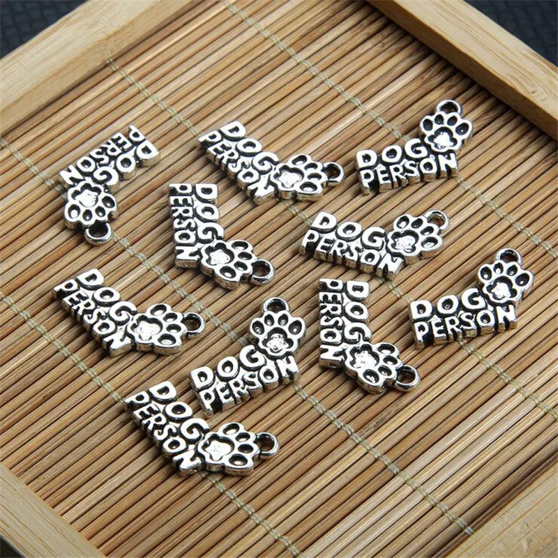 10 шт./лот новинка Ретро стиль модная антикварная серебряная собака лапа подвеска