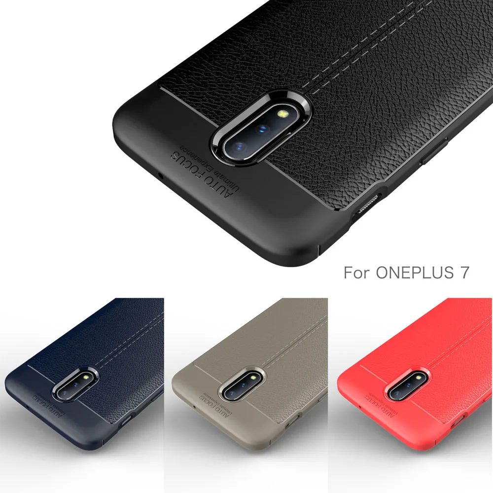 Чехол с текстурой личи для Oneplus 7 7T One Plus oneplus7 oneplus7T Pro телефона-лента на заднюю