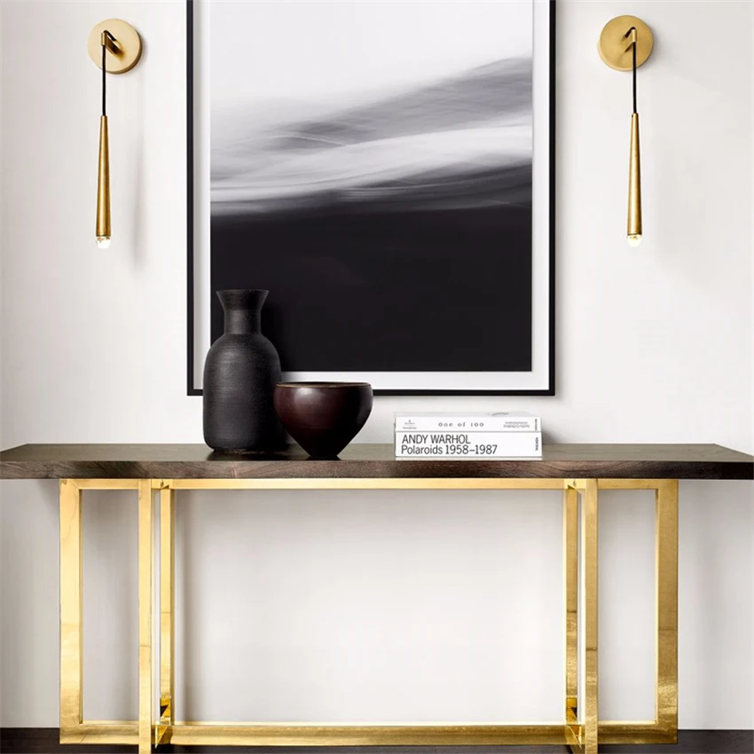 Современная медная настенная лампа скандинавский Американский кристалл ретро