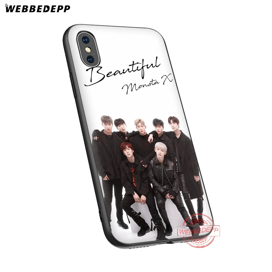WEBBEDEPP Monsta X Band Мягкий силиконовый чехол для iPhone 8 7 6S 6 Plus 11 Pro XS Max XR 5 5S SE задняя крышка