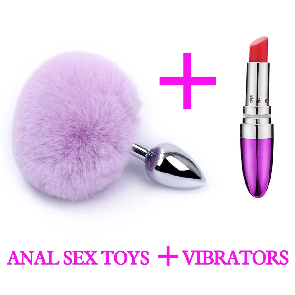 Силиконовая Анальная пробка-Вибратор Кролик хвост вагинальная пробка Анальный