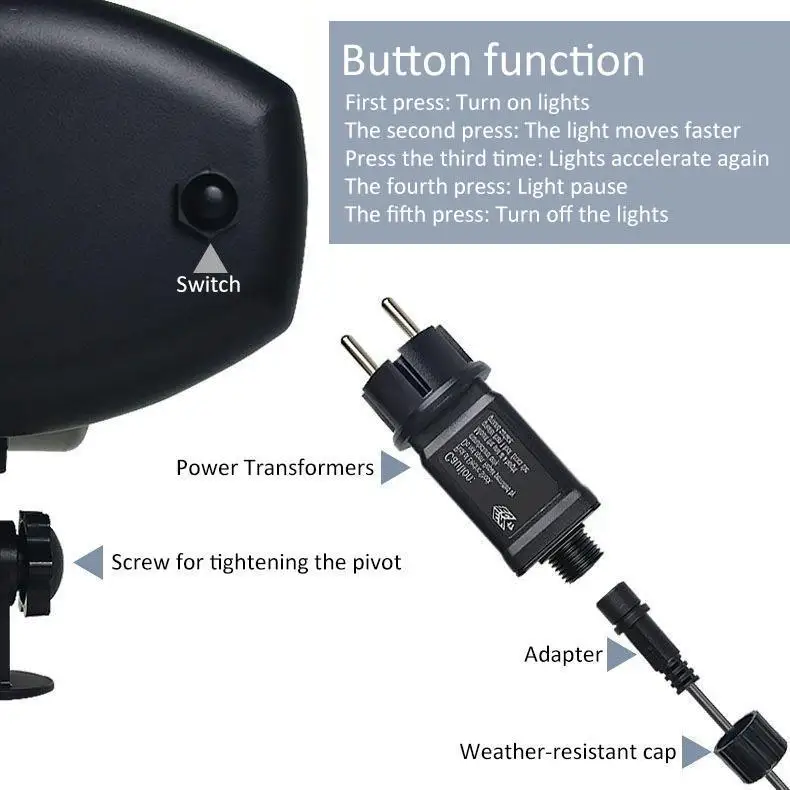 LED наружный пульт дистанционного управления Водонепроницаемая Снежинка лампа