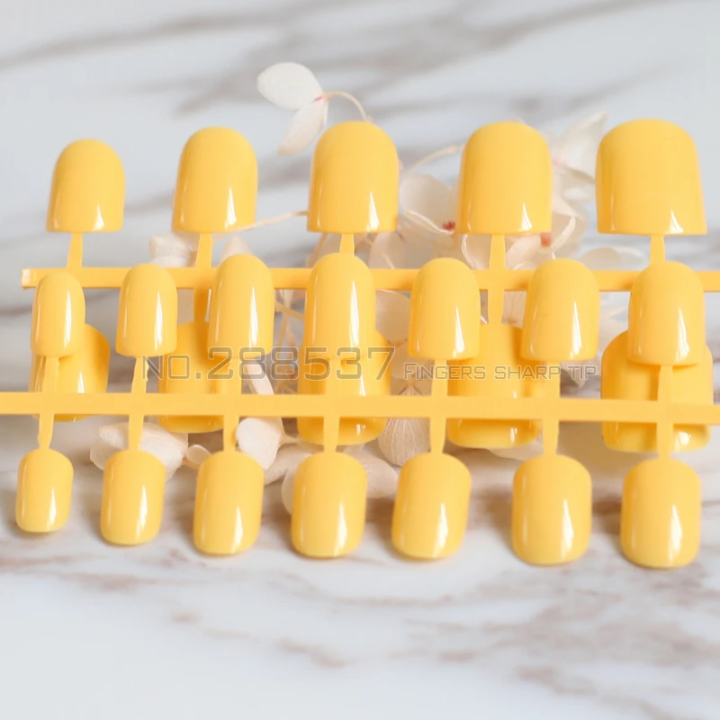 Накладные ногти ярко желтые квадратные 24 шт.|false nails|nail falseyellow nail |