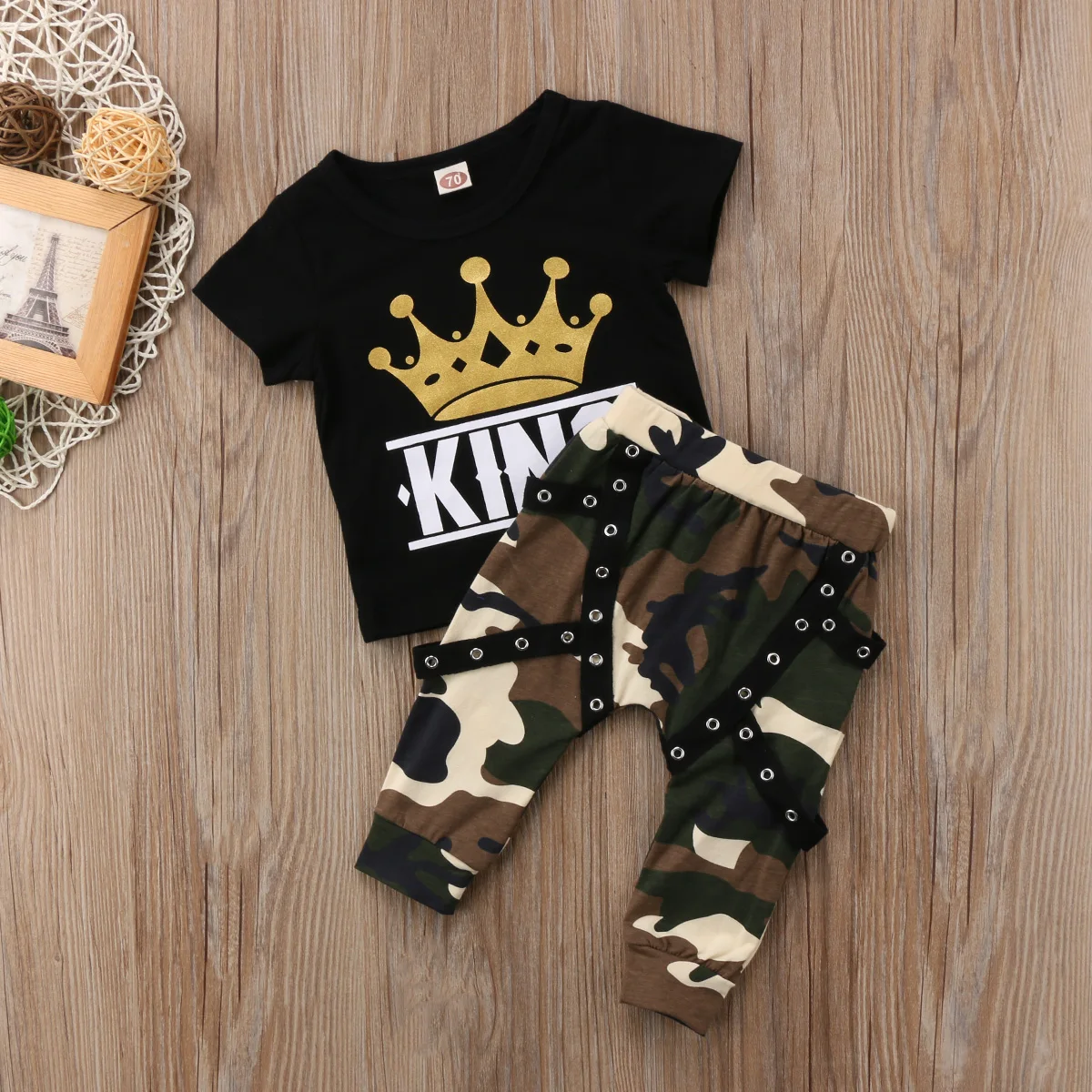 

Newborn Toddler Kids Baby Boys Summer Clothes Set Camouflage Tops T-shirt Camo Long Pants 2PCS Sunsuit Outfits Clothing Set 0-5Y