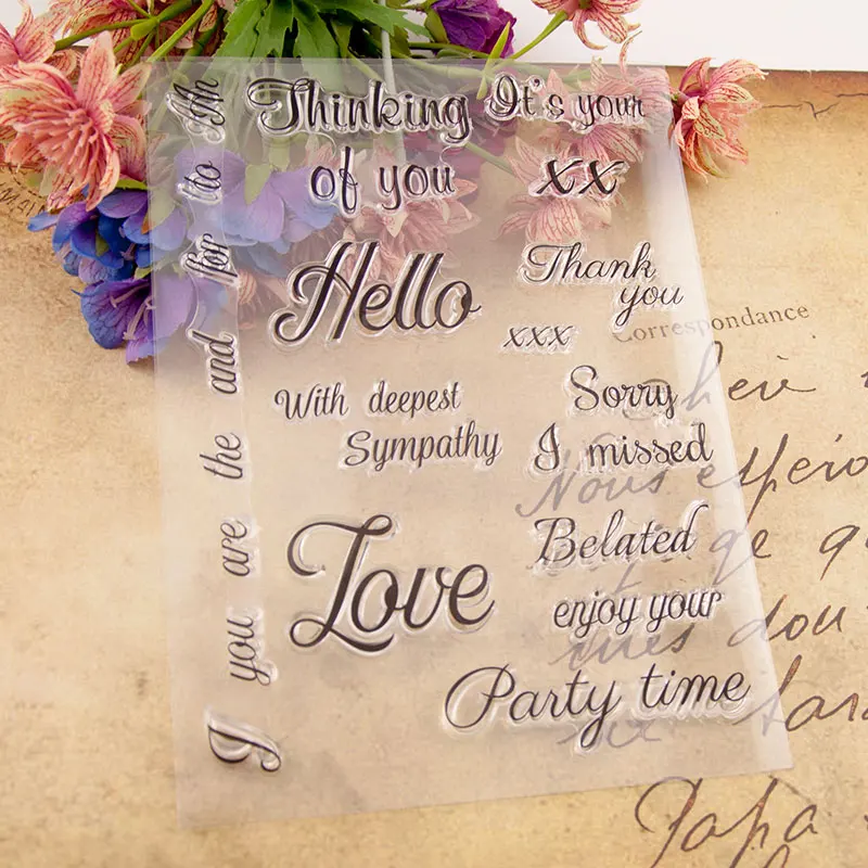 

New Blessing Phrase Words Transparent Clear Stamps Silicone Seal for DIY Scrapbooking Card Making Photo Album Decoration Crafts