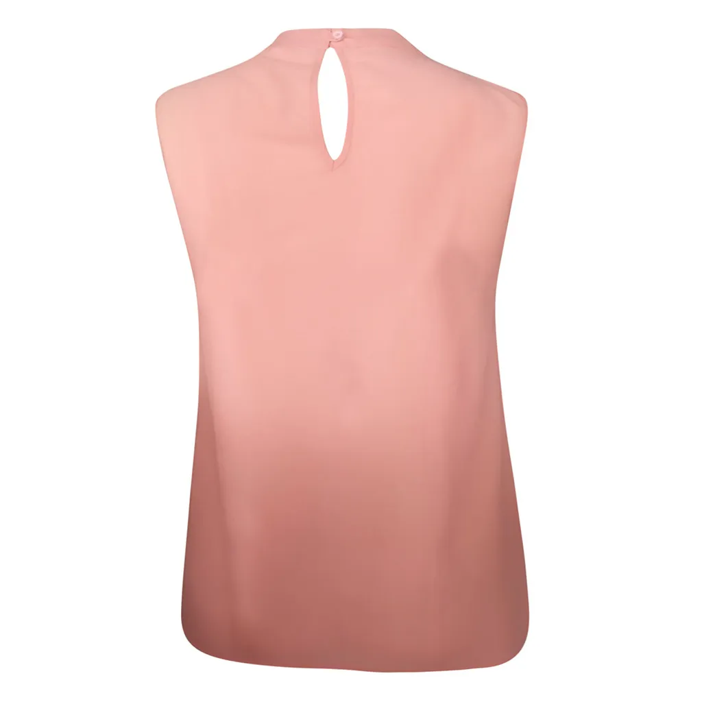 2019 летний топ на бретельках Для женщин лёгкой струящейся ткани с О образным