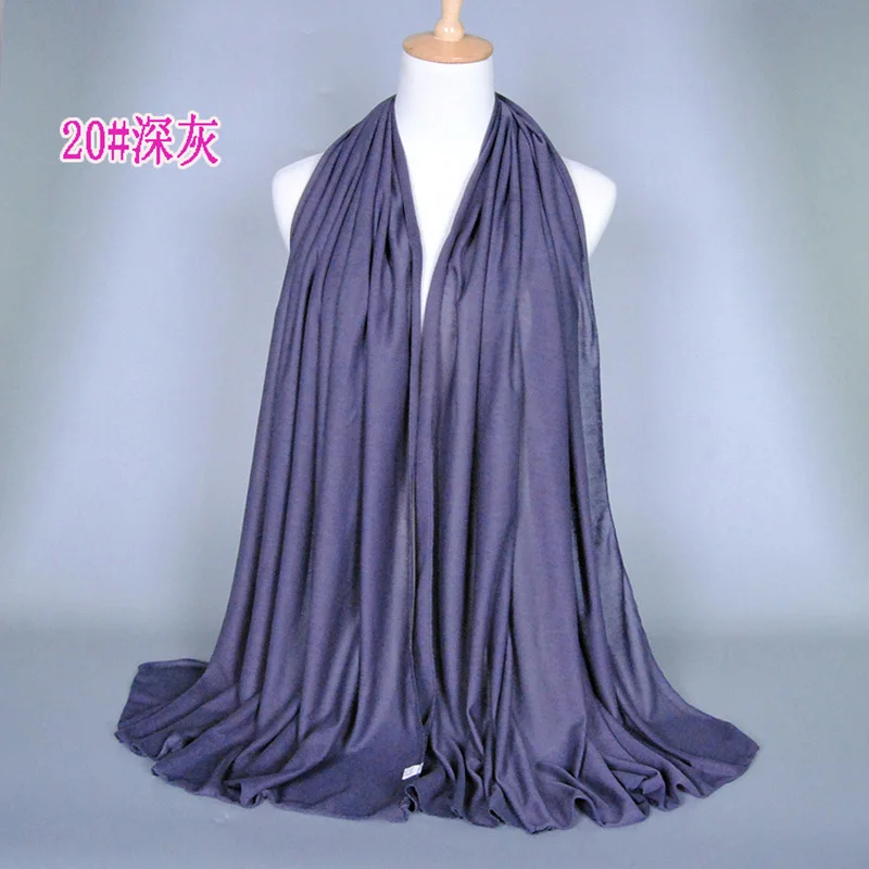 Однотонный шарф хиджаб из Джерси Женский шифоновый Fulares Wrap Echarpes хлопковый Bufandas