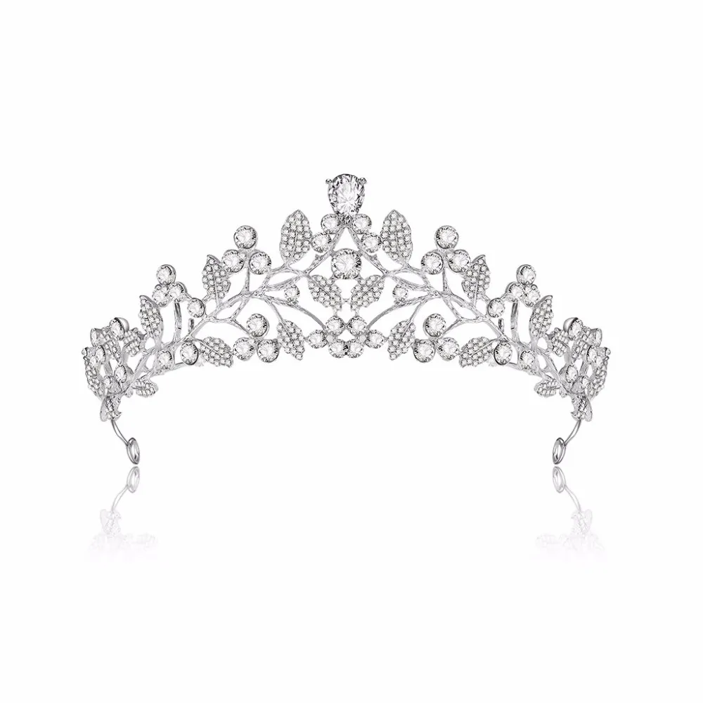 Роскошная серебряная тиара JAVRICK в барочном стиле стразы свадебная корона