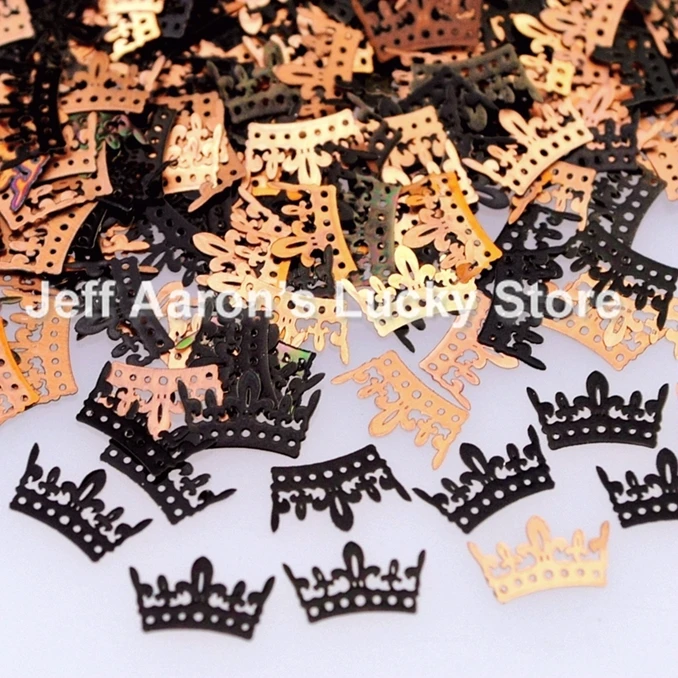 

Black crown design metal nail foil decals sticker for 3d nail art decorations tools nail sequin