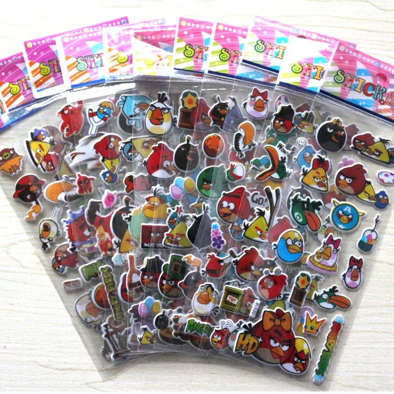 Crayon Shin-chan 6 шт. модные детские игрушки 3D фильм автомобиль Rilakkuma наклейки Дети Девочки Мальчики деформация робот пузырь наклейки