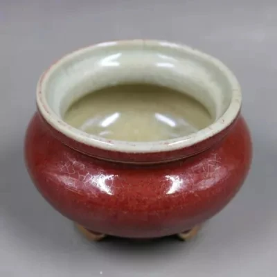 Старинный фарфоровый Штатив для благовоний с Красной глазурью фестиваля Yongzheng