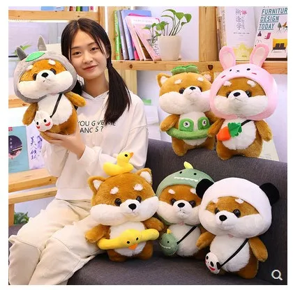 

Free shipping 25cm/35cm /Lovely transformation firewood dog dog toy doll doll girl a birthday present huskies doll