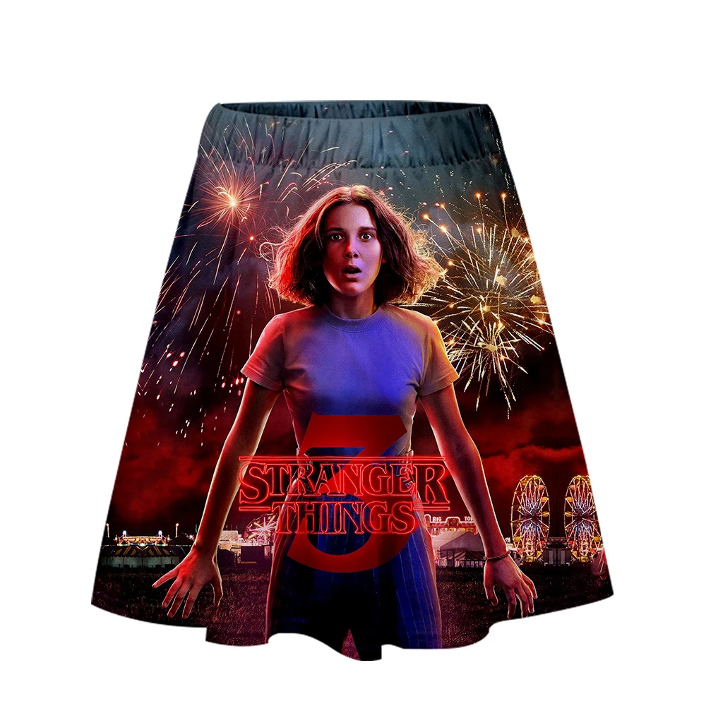 Странные вещи 3D стиль юбка для девочек повседневный летний тренд модная женская