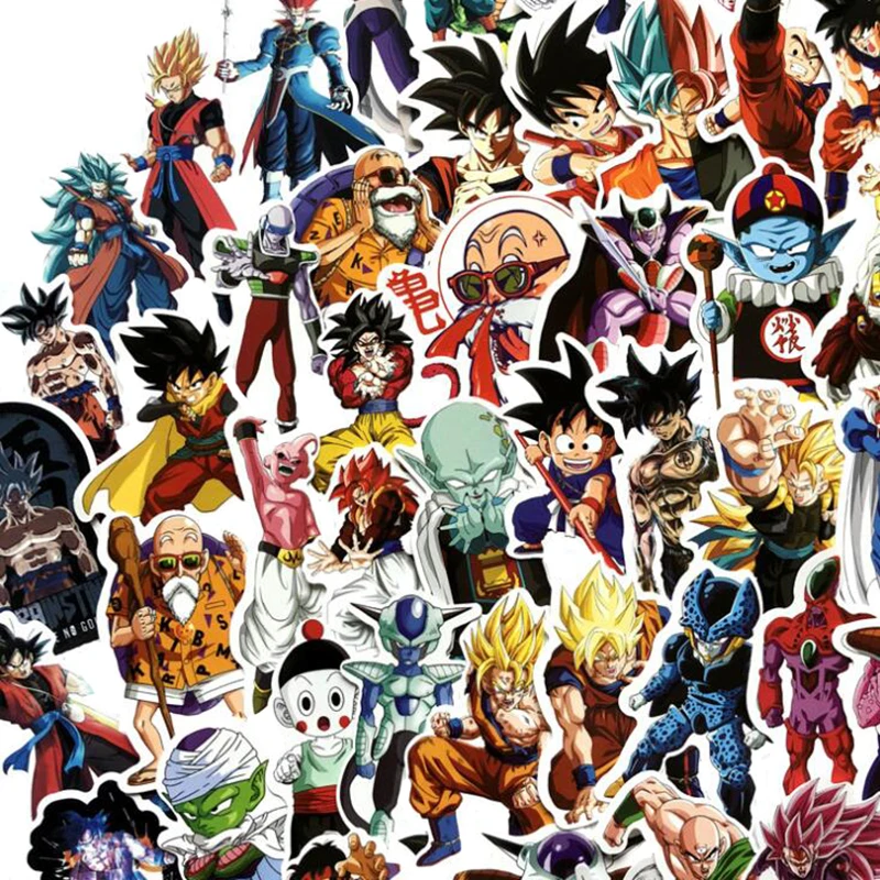 100 шт./лот, аниме, драконий жемчуг, наклейка s Super Saiyan Goku, наклейка s для сноуборда, багажа, автомобиля, холодильника, ноутбука, мото, DIY, наклейка