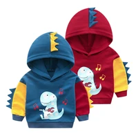 2019 new spring baby boys hooded outerwear children kids cartoon dinosaur sweater casual boys high quality jumper hot sale