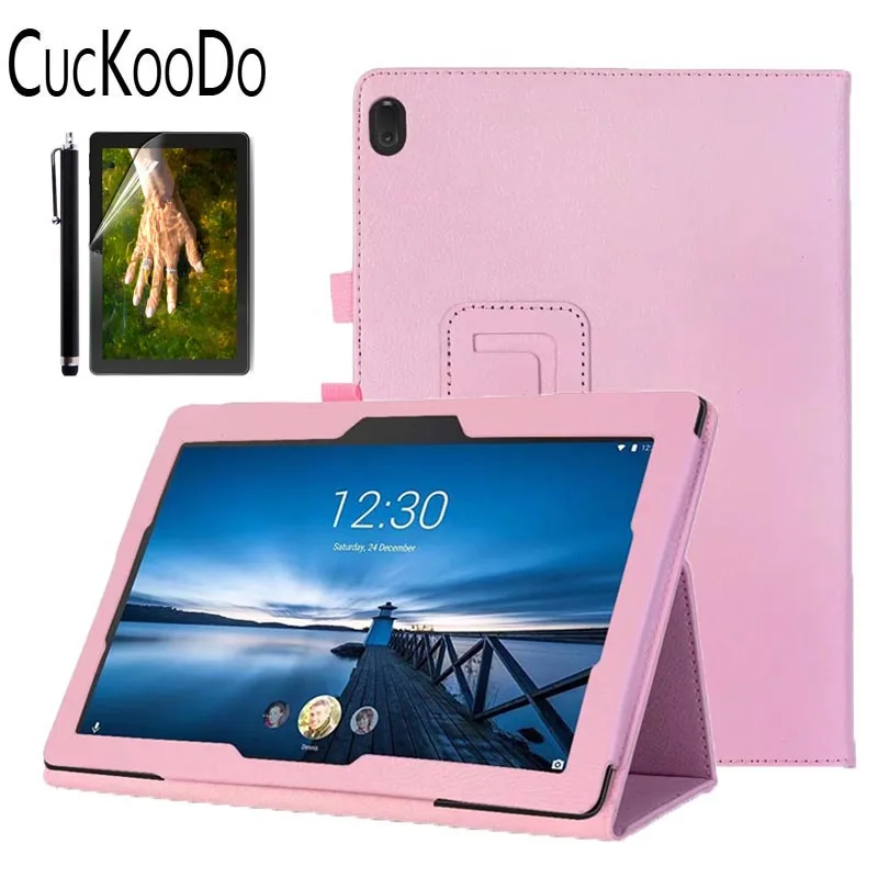 Pink.3in1 Из искусственной кожи с откидной крышкой держателем чехол для lenovo TAB E10 TB-X104F 10,1 дюймового планшета выпуска - Цвет: Pink.3in1