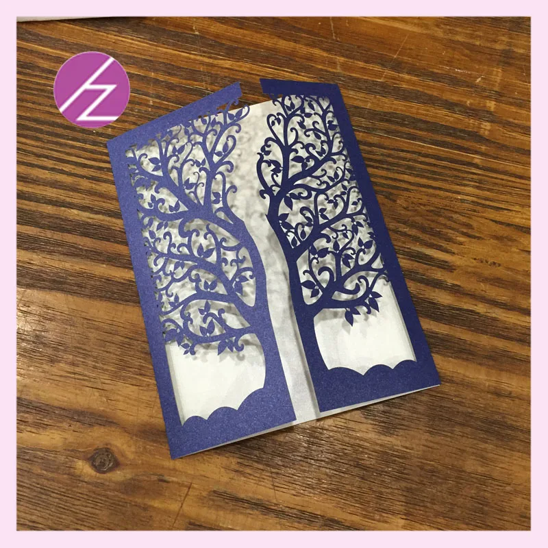 12 шт./лот бесплатный образец приглашение на свадьбу 250 г/кв. М темно-синяя