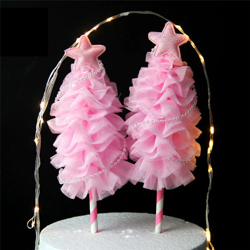 Рождественская елка бумажный Топпер на торт дети с днем рождения Рождество