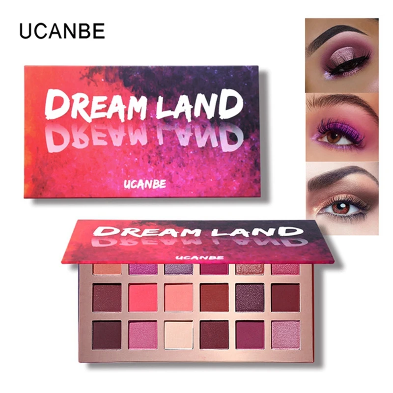 Фирменный макияж UCANBE мерцающие матовые тени для век Dreamland палитра 18 цветов