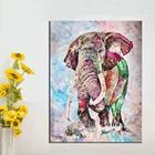 QKART Настенный декор плакаты слона и принты масляная живопись на холсте художественные принты настенные картины для гостиной холст живопись