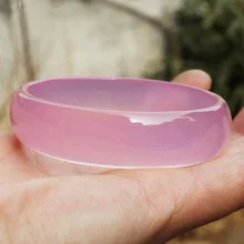 Новый модный розовый браслет из гибискуса с резьбой по нефриту 58-64 мм камнем