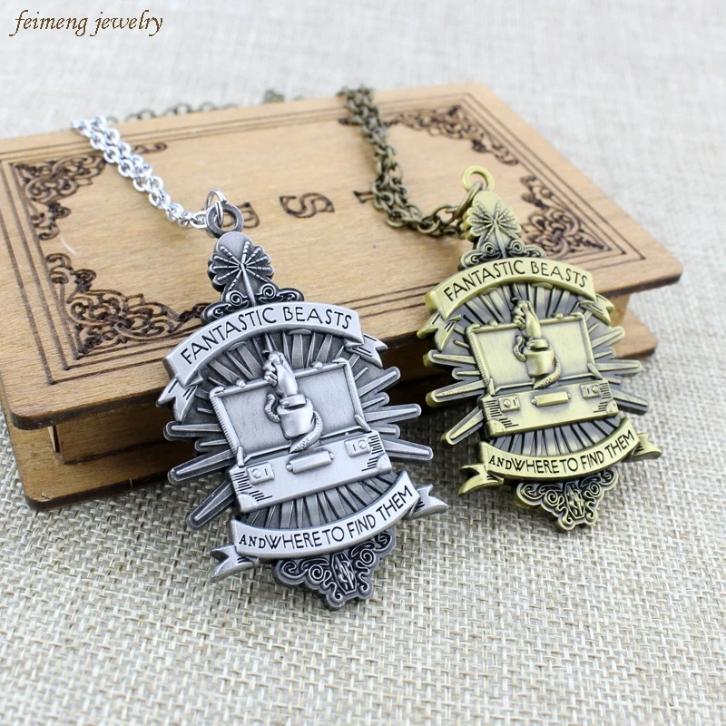 Кулон с надписью фантастические животные и где их найти|necklace vintage|vintage jewelrydrop necklace