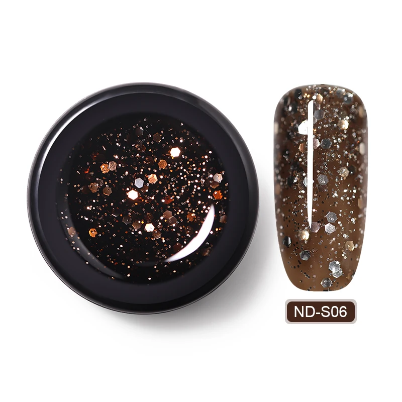 ND-S06 NICOLE DIARY 5 мл Блестящий Гель-лак для Ногтей Сияющий долговечный впитывающий УФ-гель с УФ-лампой красного цвета лак для дизайна ногтей - Цвет: ND-S06