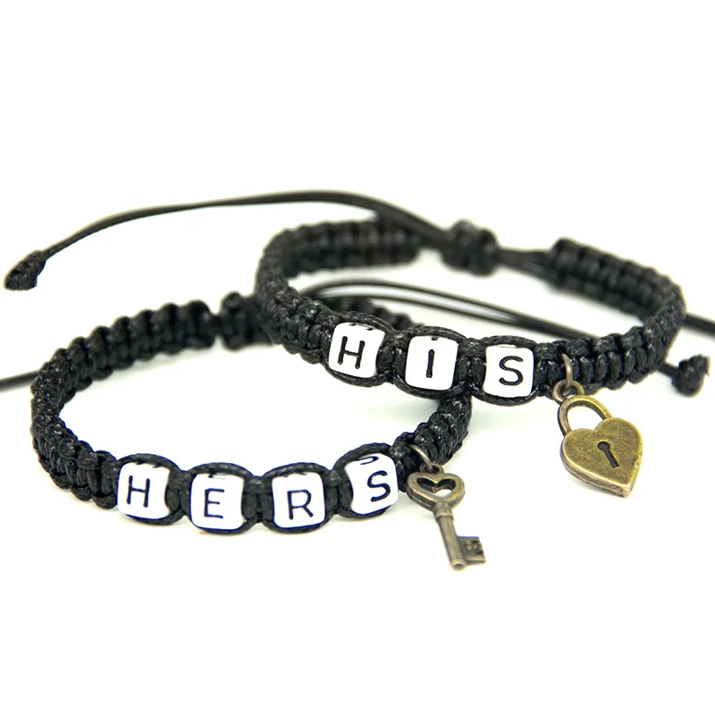 Браслеты для пары его и ее с замком ключом|Браслеты шармами| |