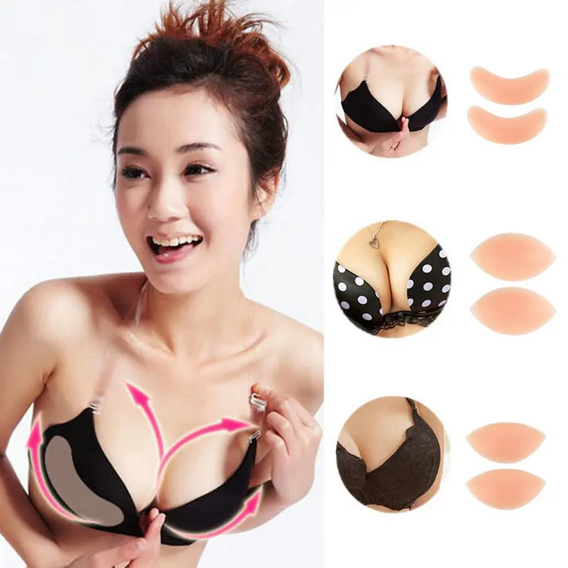 Women Silicone Gel Invisible Bra Insert Pads Breast Uplift Enhancer Push Up Padded Bikini Swimwear New |