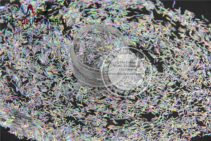 Размер 3 мм голографическая цветная полоска Короткие формы блестки для ногтевого