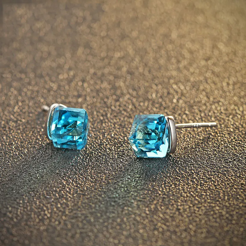 Женские серьги гвоздики из серебра 925 пробы|cube earrings|stud earringsearrings women |