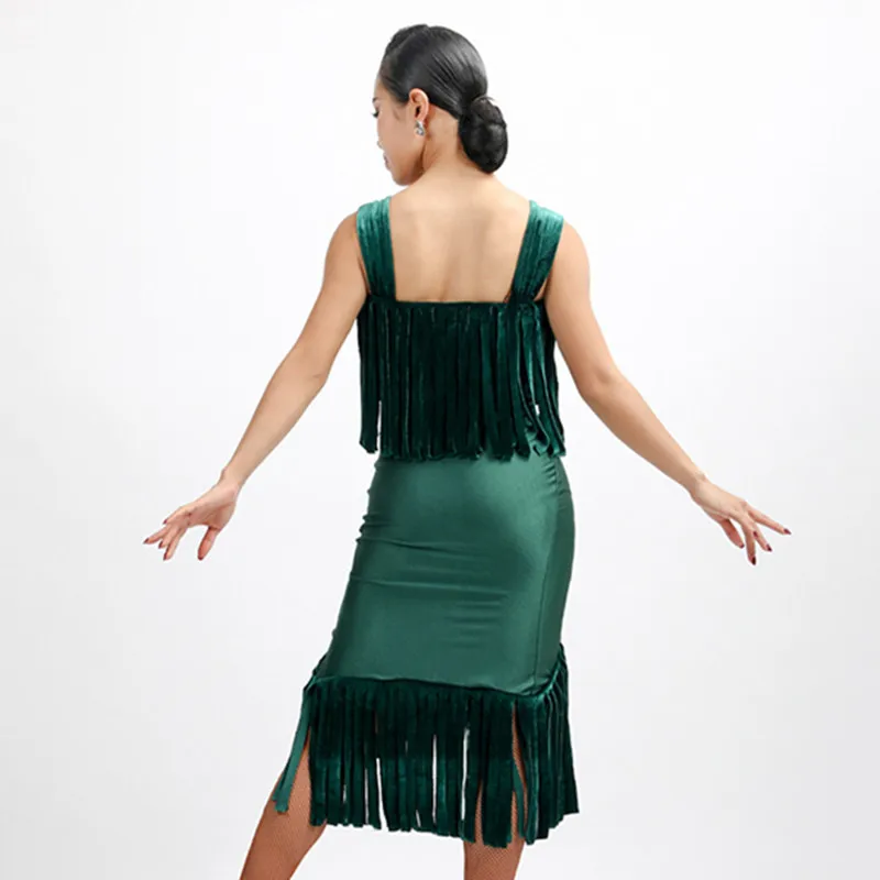 3 вида цветов красное платье для латинских танцев с кисточками женское