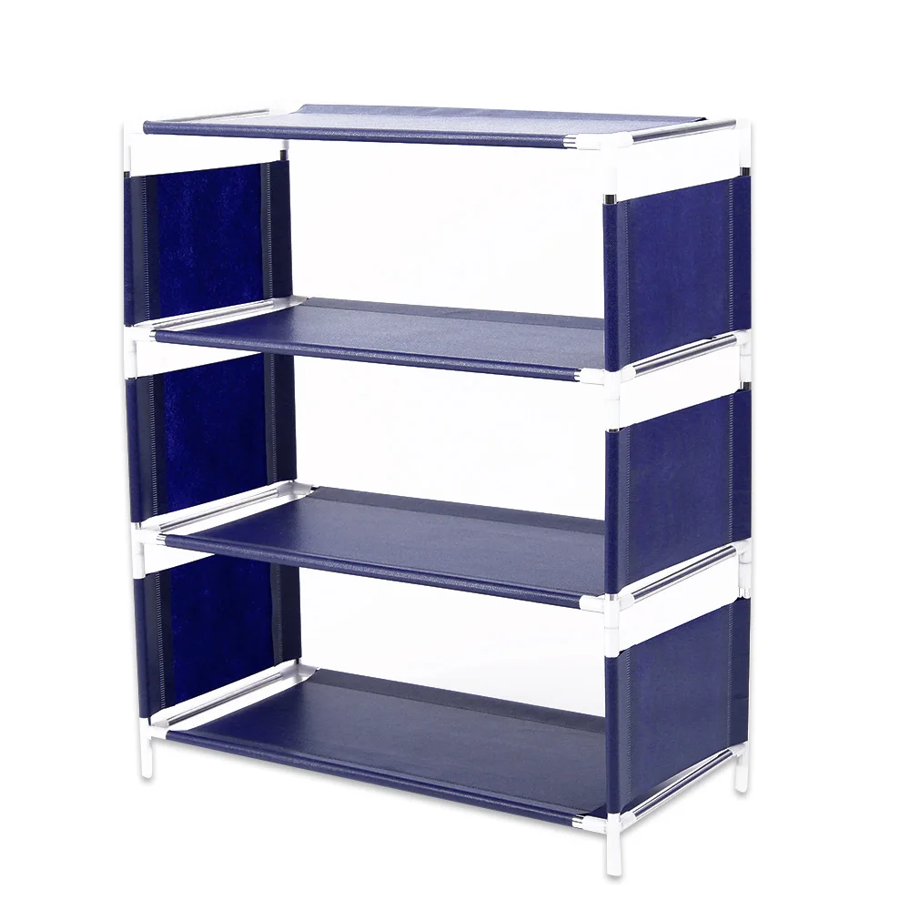 4 layer sapphire Удобная обувь полка для обуви стойка обувной шкаф Многоэтажный DIY шкаф для хранения обуви вешалка пространство Сохранить тапочки дальность Chaussure - Цвет: 4 layer sapphire