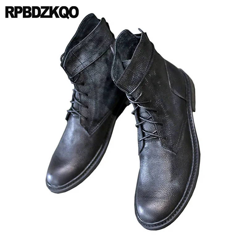 ботильоны зашнуровать 2018 Настоящая кожа короткие батильоны британский стиль