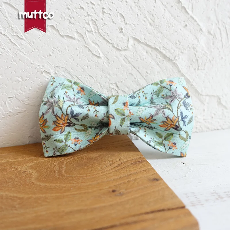 100 шт./лот MUTTCO Оптовая Продажа Креативный свежий стиль ошейники для собак синий