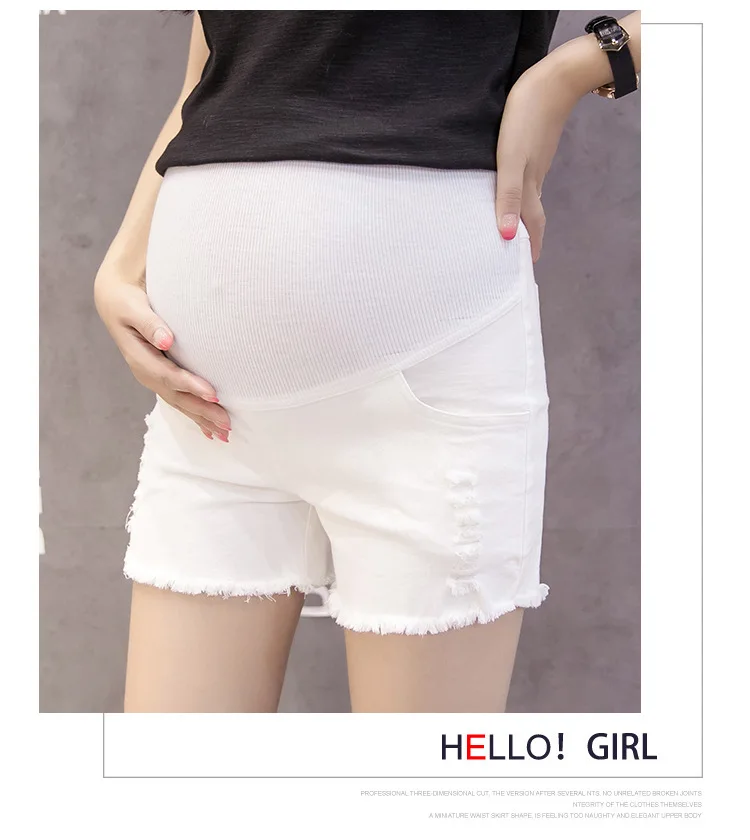 Хлопковое летнее платье для беременных женщин джинсовые шорты с дырками одежда