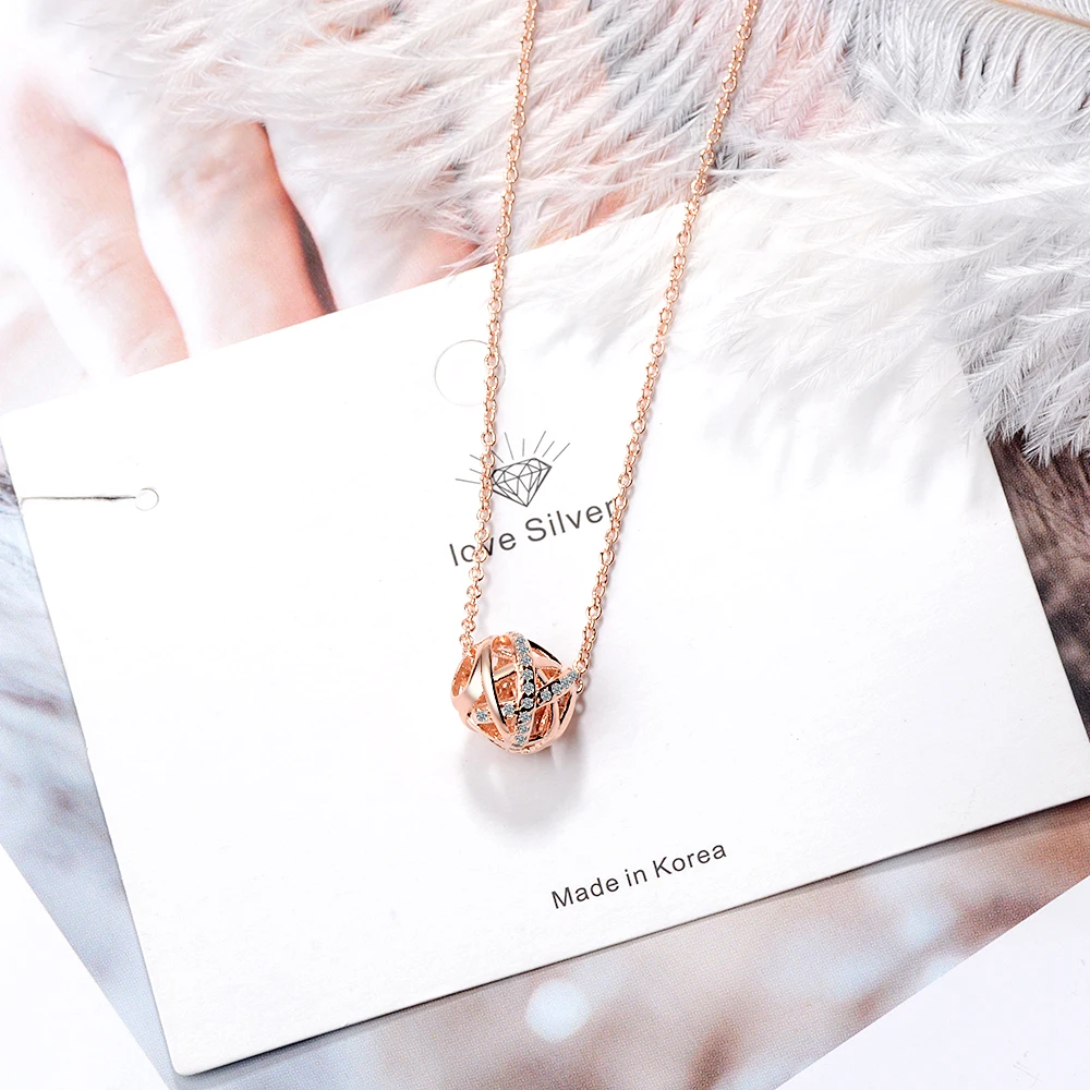 Simple fashion sterling silver pendant necklace elegant designer trend female chain jewelry | Украшения и аксессуары